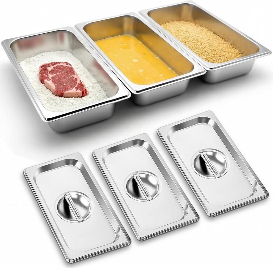 Solidchoice Set van 3 RVS Breadcrumbs Bewaartassen