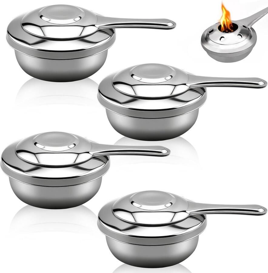 Solidchoice Set van 4 Fonduebranders van Roestvrijstaal