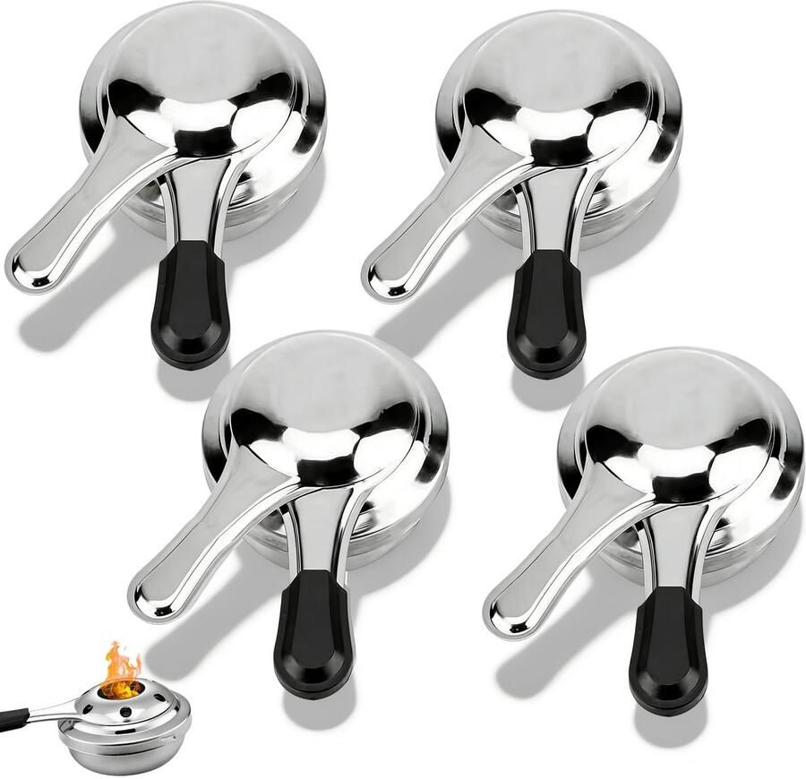 Solidchoice Set van 4 Roestvrijstalen Brandpastahouders met Deksel