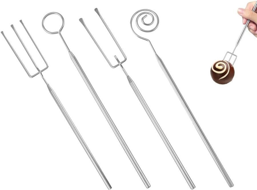 Solidchoice Set van 4 RVS Fondue Vorken voor Chocolade en Kaas