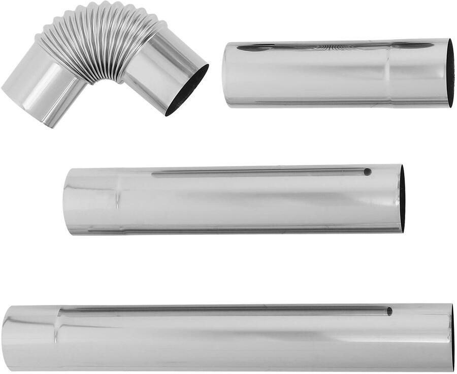 Solidchoice Set van 4 RVS Schoorsteenpijp Verlengingen voor Houtkachels