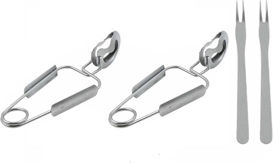 Solidchoice Set van 4 RVS Slakkenklemmen voor Zeevruchten