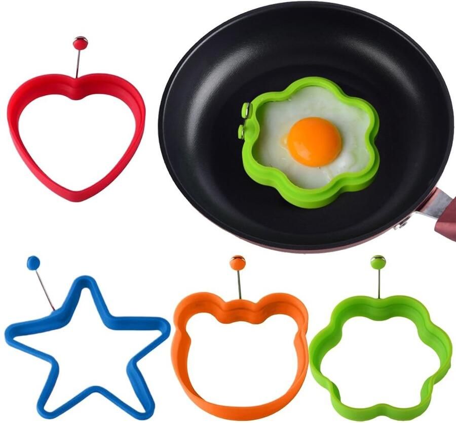 Solidchoice Set van 4 Silicone Eimallen voor Creatieve Ontbijten