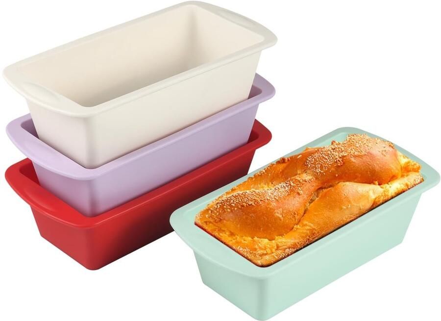 Solidchoice Set van 4 Siliconen Plumcake Bakvormen voor Airfryer en Oven