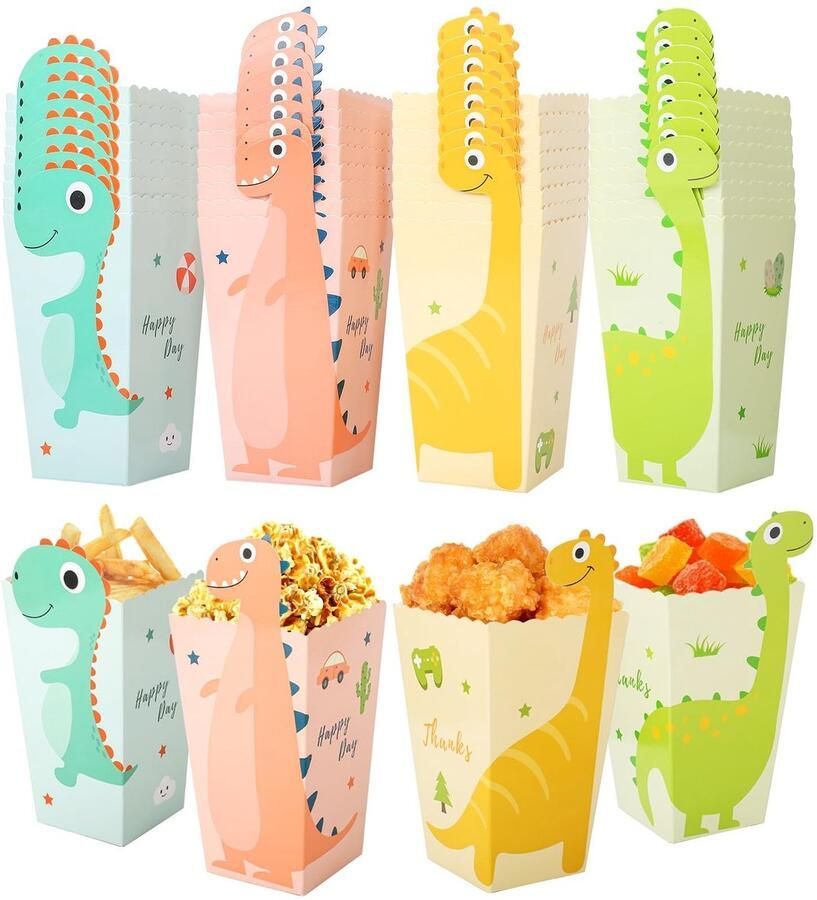 Solidchoice Set van 40 Mini Popcorn Dozen met Dino Ontwerp voor Feesten