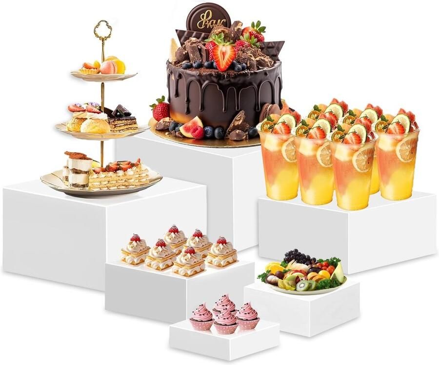Solidchoice Set van 6 Acryl Buffet Risers voor Voedselpresentatie