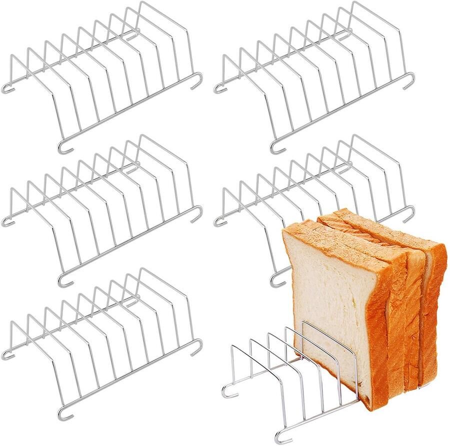 Solidchoice Set van 6 Roestvrijstalen Broodroosterstandaards voor heteluchtfriteuse