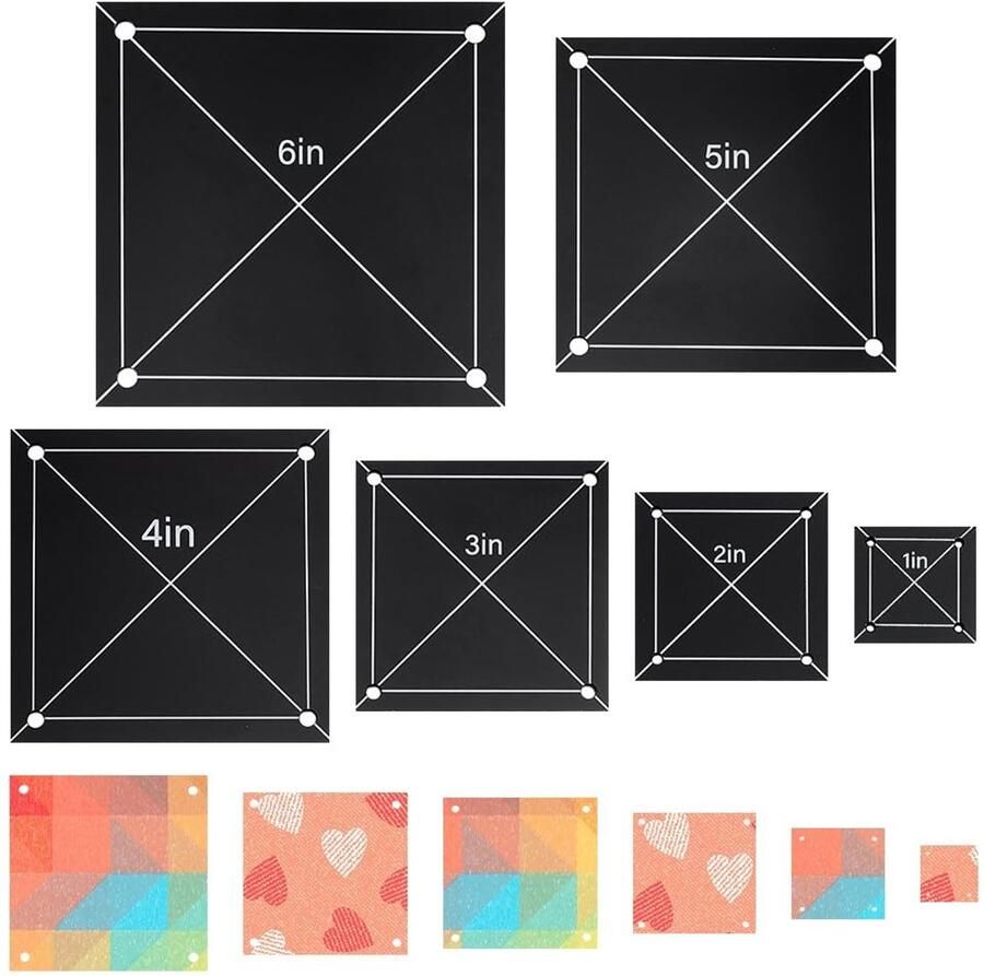 Solidchoice Set van 6 Vierkante Quilting Templates van Acryl
