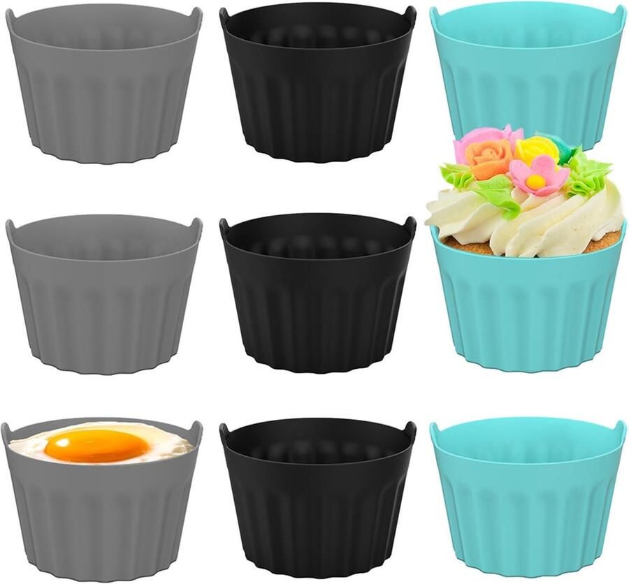 Solidchoice Set van 9 Silicone Ramekins voor Air Fryer en Oven