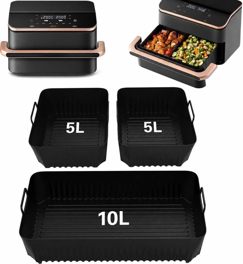 Solidchoice Silicone Bakvormen voor Airfryer 10L Set van 3