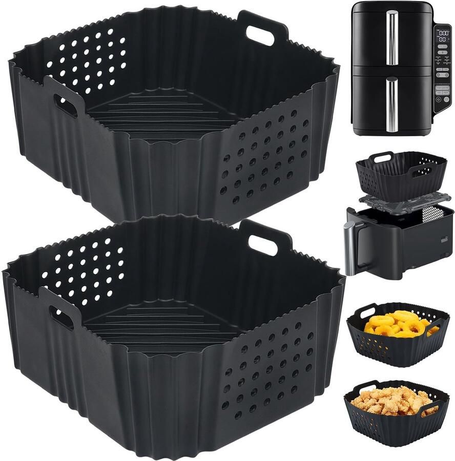 Solidchoice Siliconen Air Fryer Liner voor Dubbele Stapel 7 6L