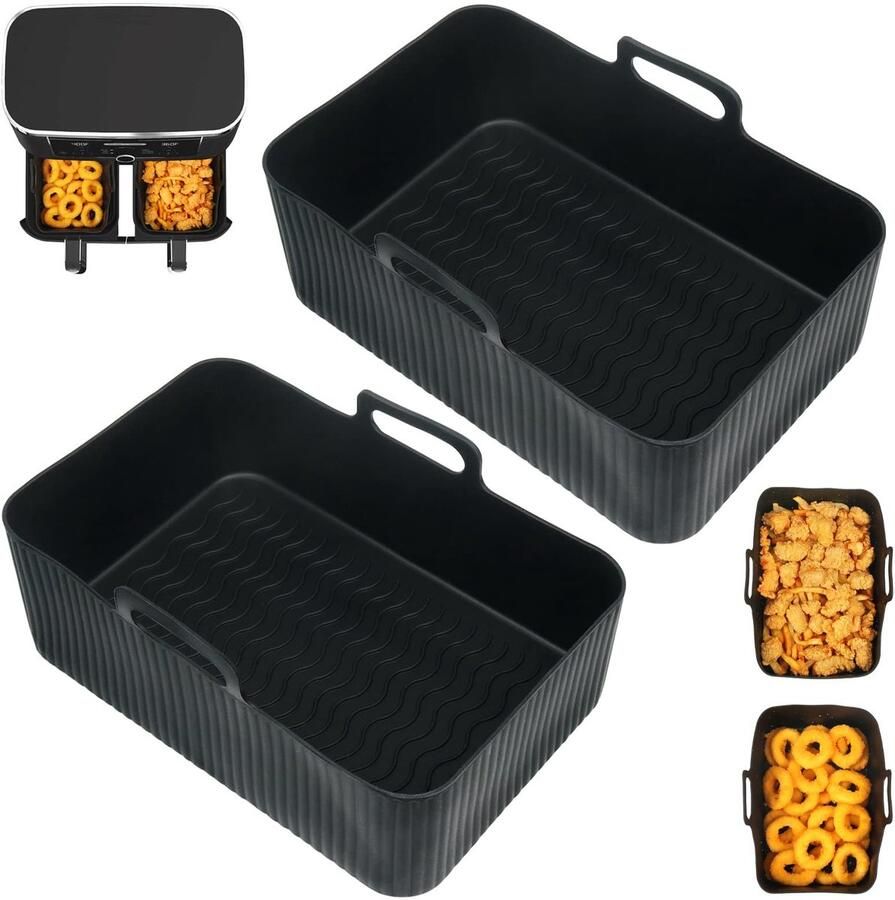 Solidchoice Siliconen Air Fryer Liners voor Dubbele Air Fryer