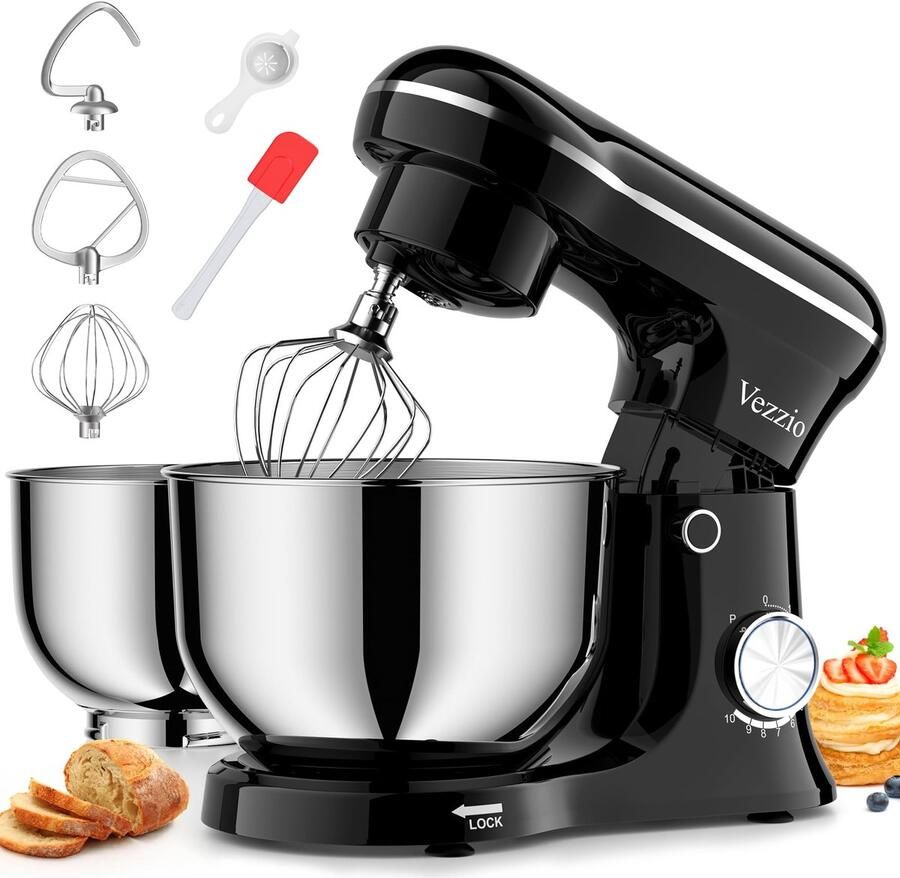 Solidchoice Staande Mixer met 2 Mengkommen en 10 Snelheden