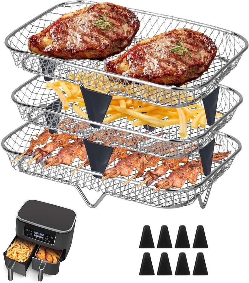 Solidchoice Stapelbare Accessoires voor Heißlucht Frituurpan van Roestvrijstaal