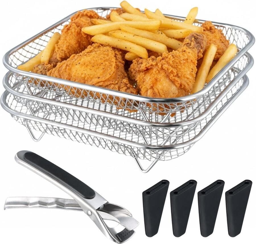 Solidchoice Stapelbare Air Fryer Rack van 304 RVS