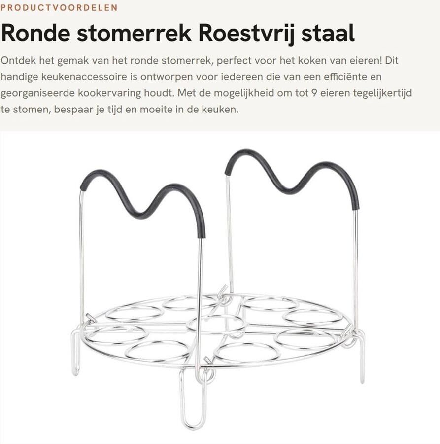 Golden crown Ronde stomerrek Roestvrij staal Professioneel bakken en koelrek Eieren stomen Keuken kookgerei Geschikt voor 9 eieren