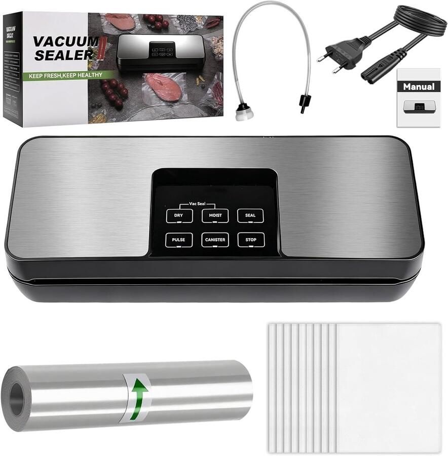 Solidchoice Vacuümsealer voor levensmiddelen met geïntegreerde snijder Inclusief folie en zakken