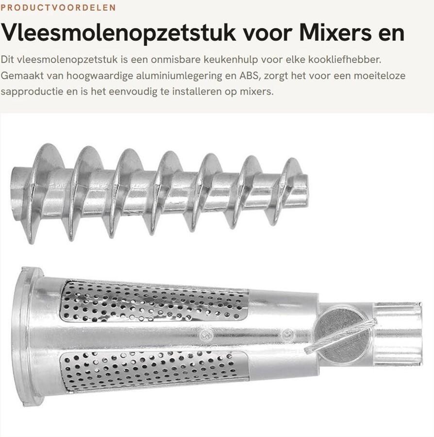 Solidchoice- Vleesmolenopzetstuk Aluminiumlegering Tomatenmolen Blenderaccessoires Sapcentrifuge Keukenhulp Eenvoudige installatie