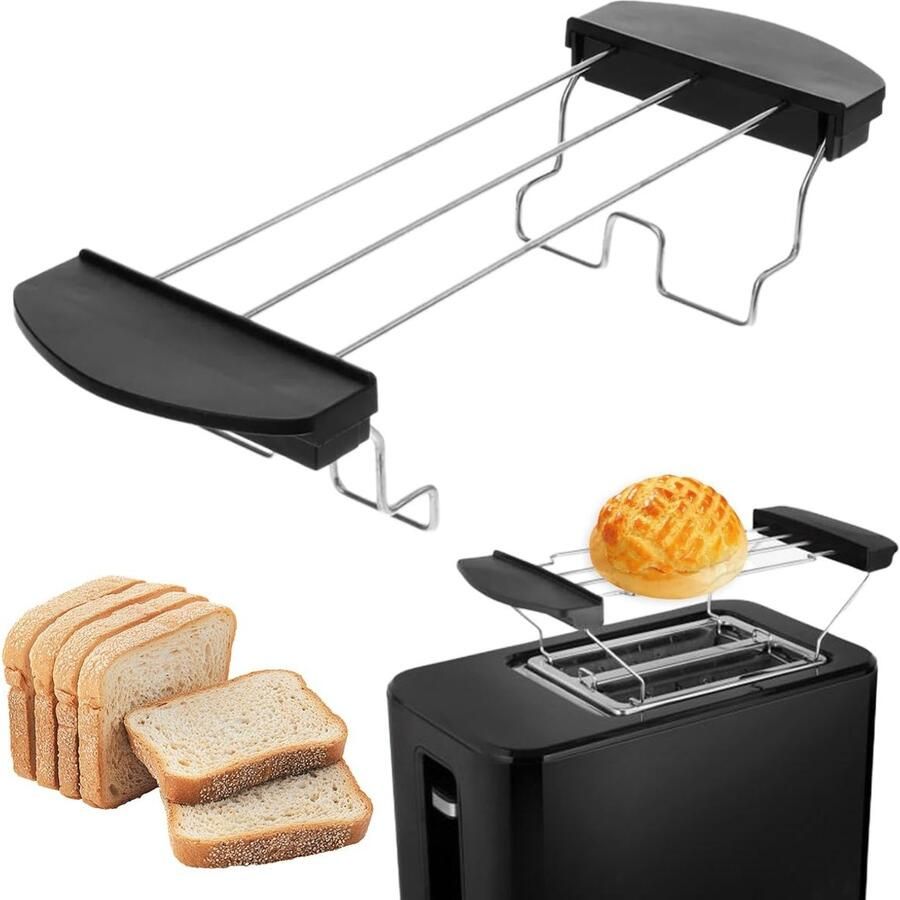 Solidchoice Vouwbare RVS Toaster Rack met Antislip Handvat