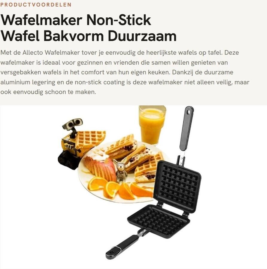Solidchoice- Wafelijzer met verwisselbare platen Wafelijzer pfas vrij Lange handgreep Aluminiumlegering Antiaanbaklaag Eenvoudig te reinigen Wafelmaker