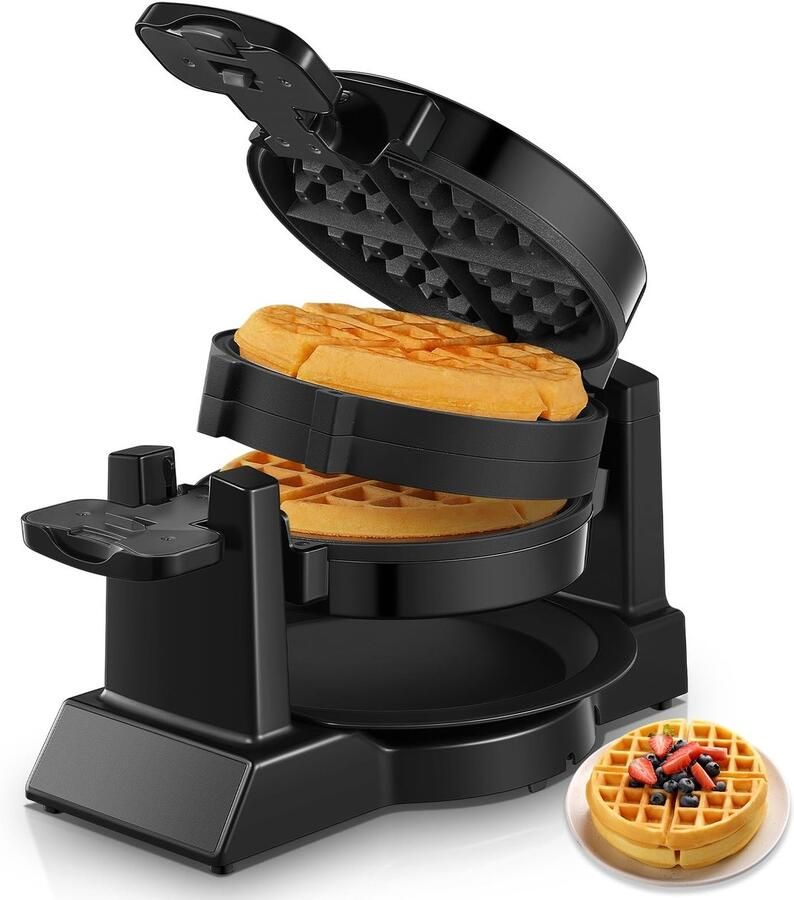 Solidchoice Wafelmaker 1400W Maak 8 Belgische Wafels in Slechts 3 Minuten