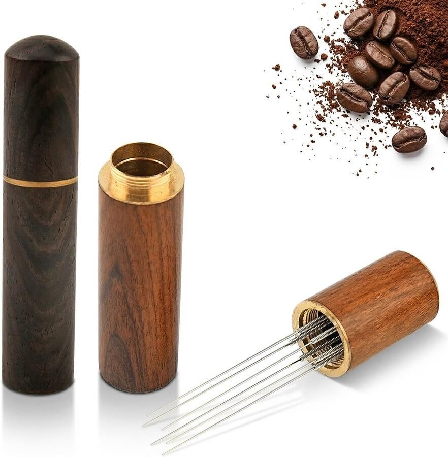 SolidKeus 2 Stuks Espresso-Naald van Hout voor Koffiegereedschap