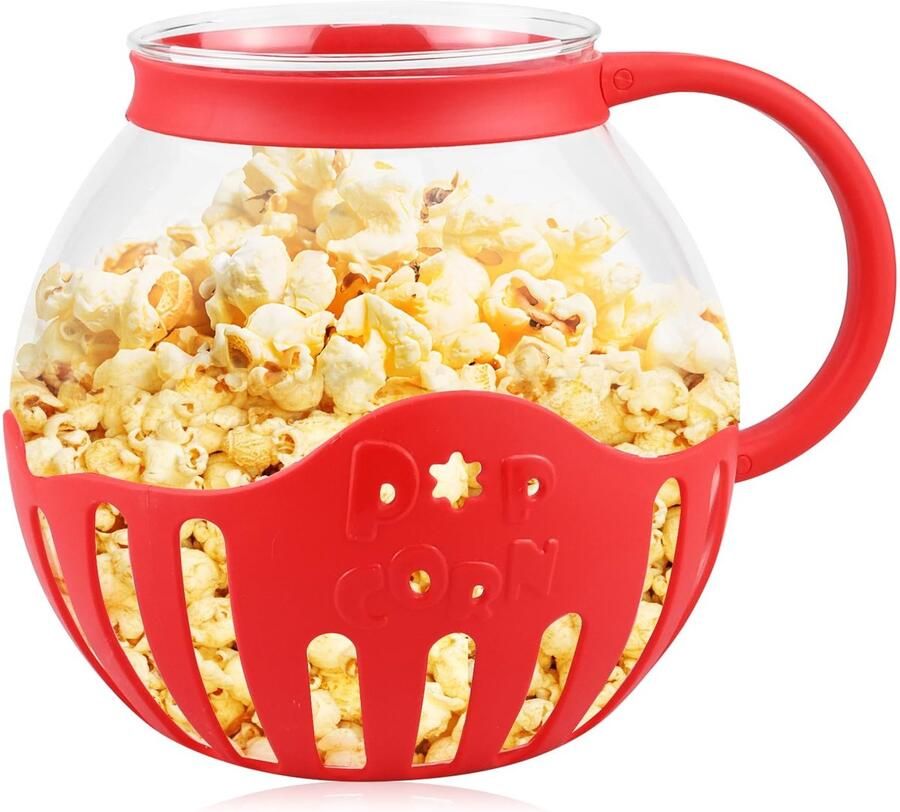SolidKeus 2L Popcornmaker met Borosilicaatglazen Kom