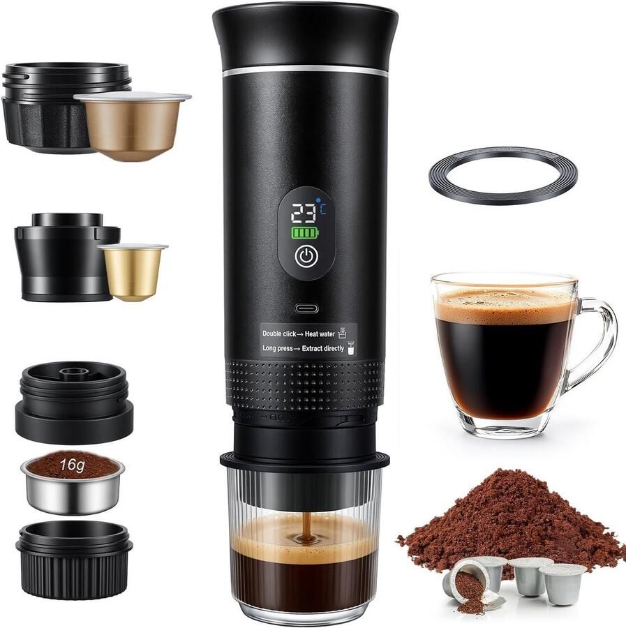 SolidKeus Draagbaar Koffiezetapparaat 3-in-1