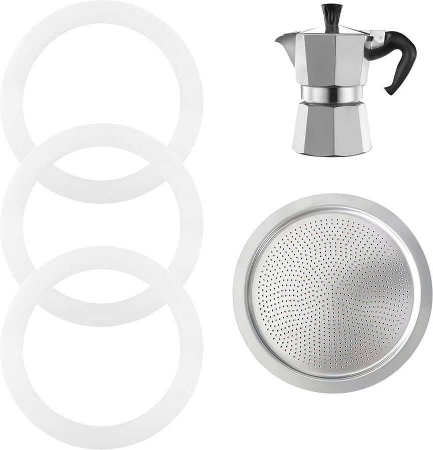 SolidKeus Italiaanse Koffiemachine Accessoireset met Afdichtingen en Filter