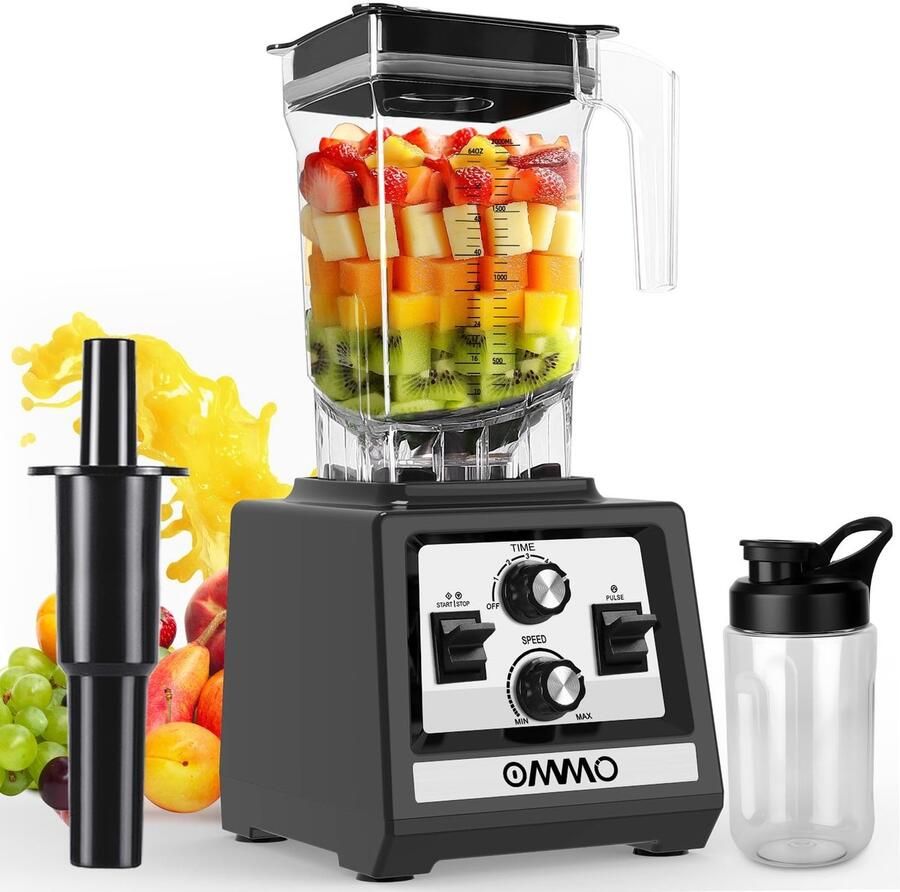 SolidKeus Krachtige Blender voor Smoothies en IJs met Timer en Snelheidsregeling