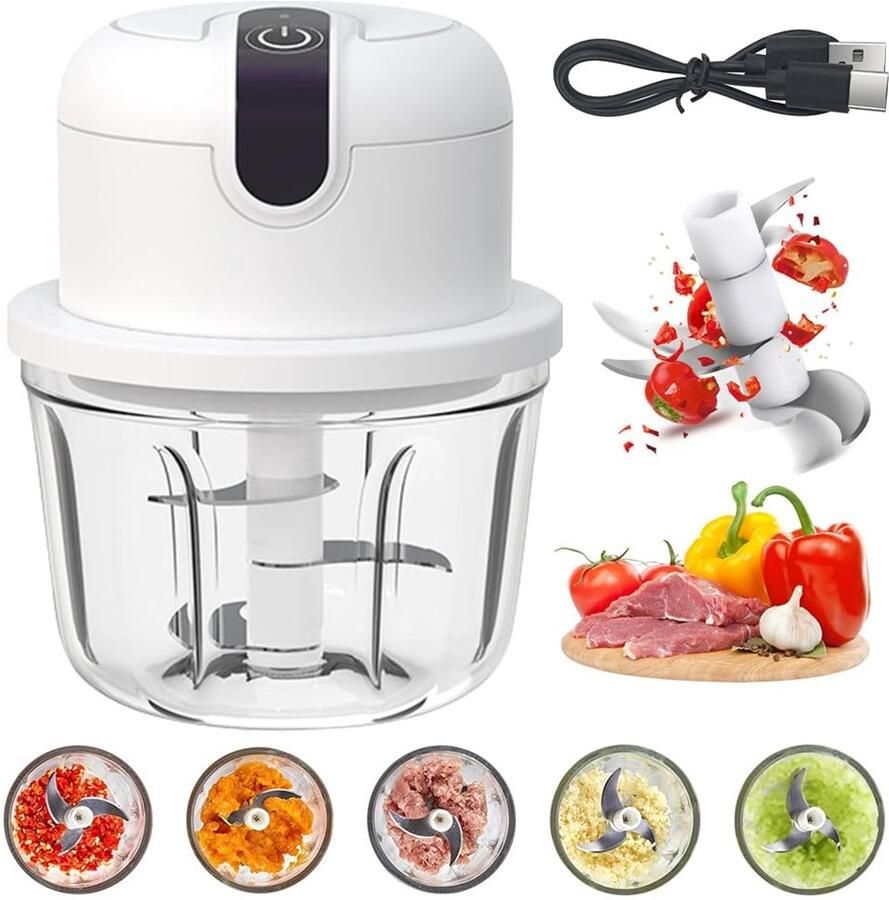 SolidKeus Mini Elektrische Hakker met USB Aansluiting 350 ml