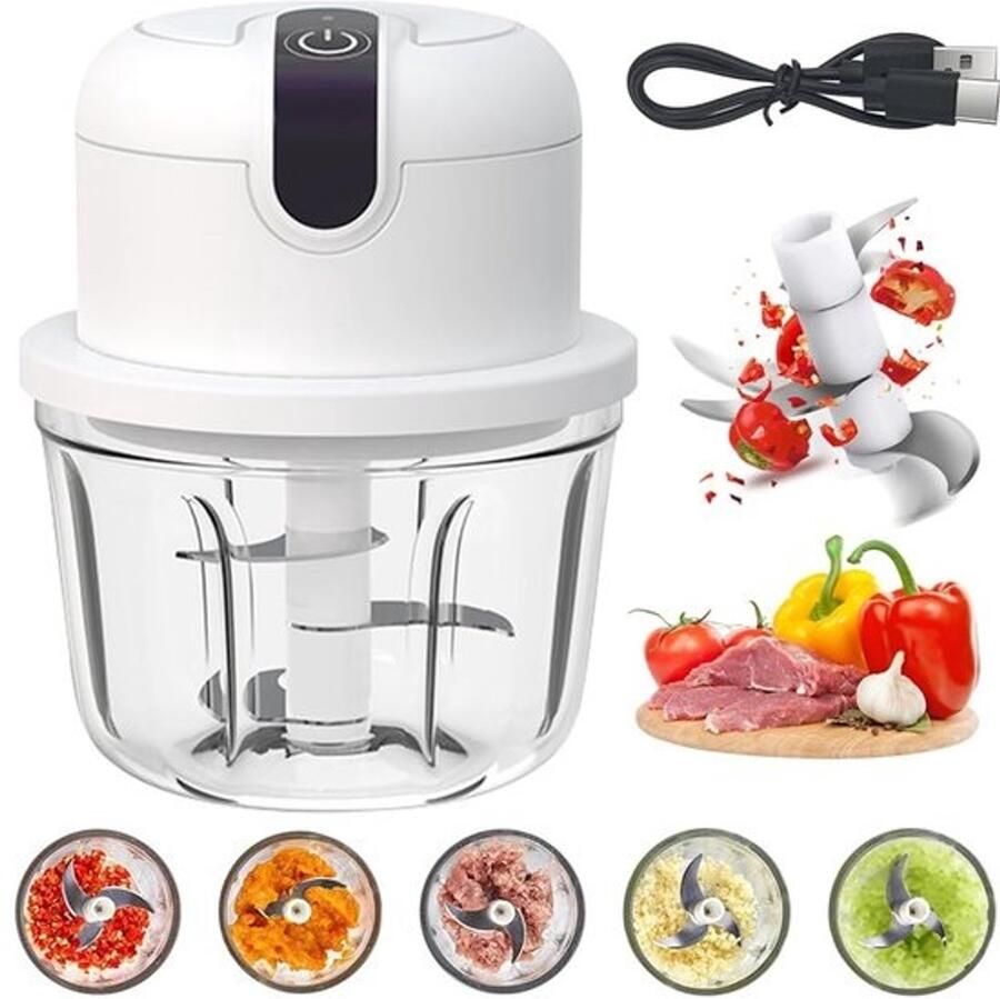 SolidKeus Mini Elektrische Hakker met USB-aansluiting 350 ml
