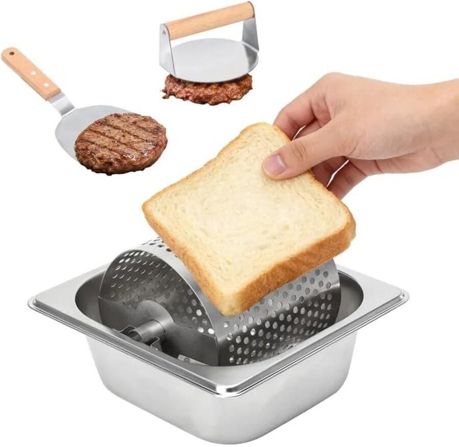 SolidKeus Professionele Butter Roller met Burgerpers en Spatel