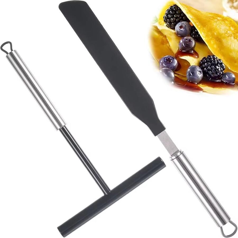 SolidKeus Set van 2 Pancake Spatula's en Dough Divider