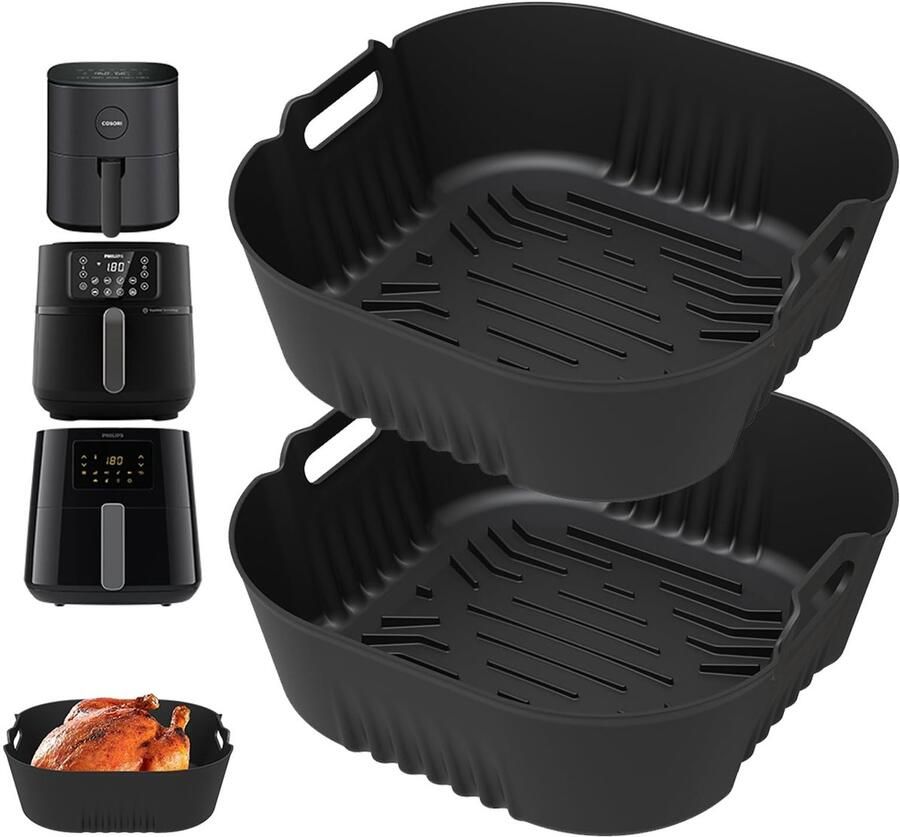 SolidKeus Set van 2 Siliconen Bakaccessoires voor Airfryer
