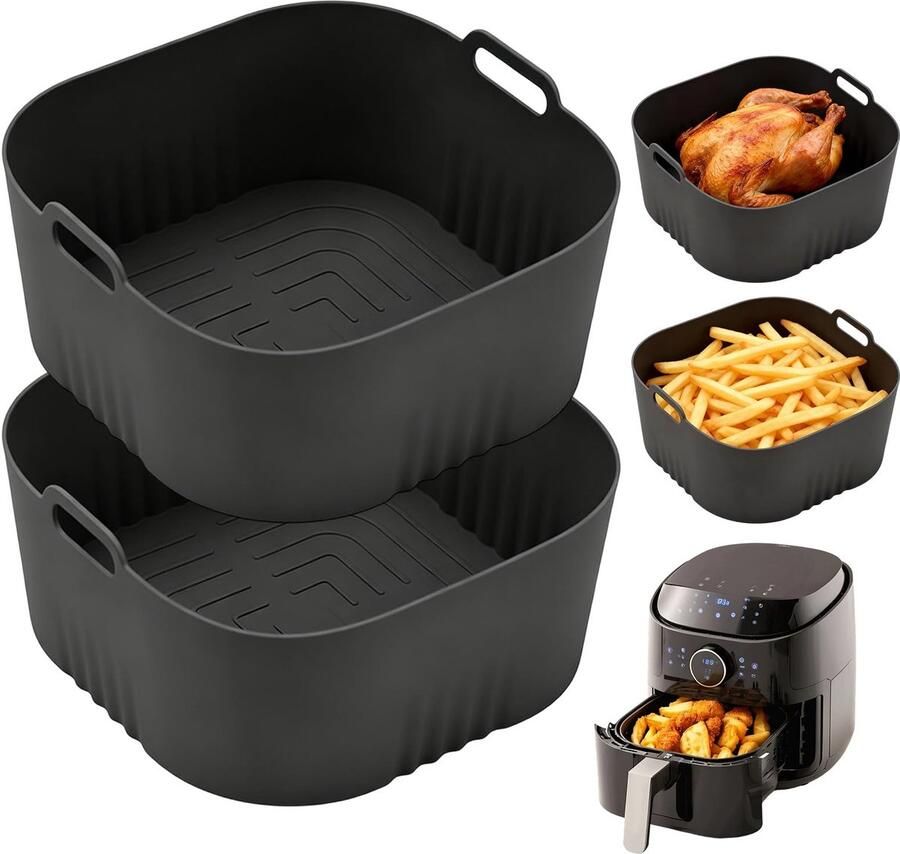 SolidKeus Set van 2 Siliconen Mallen voor Airfryer