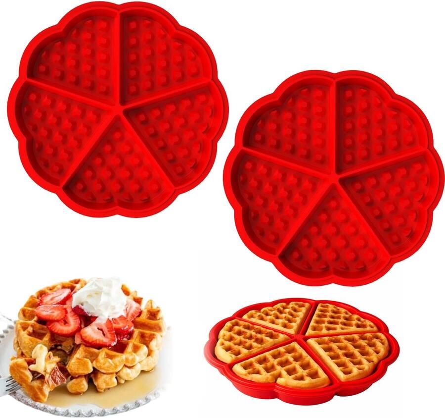 SolidKeus Set van 2 Siliconen Wafelvormen voor Air Fryer