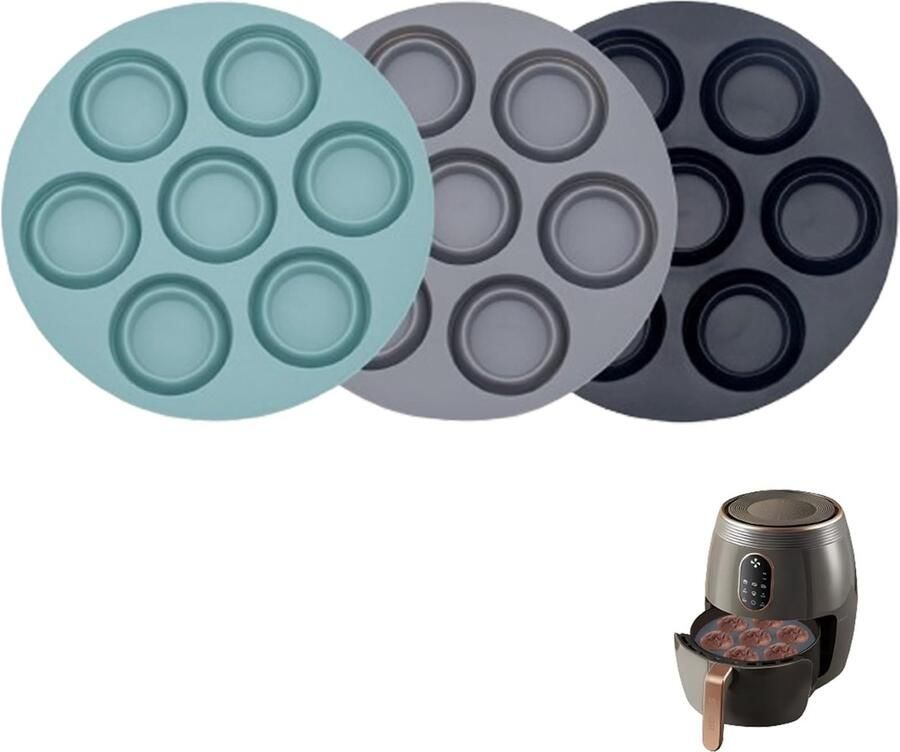 SolidKeus Set van 2 Vouwbare Muffinvormen voor Airfryer