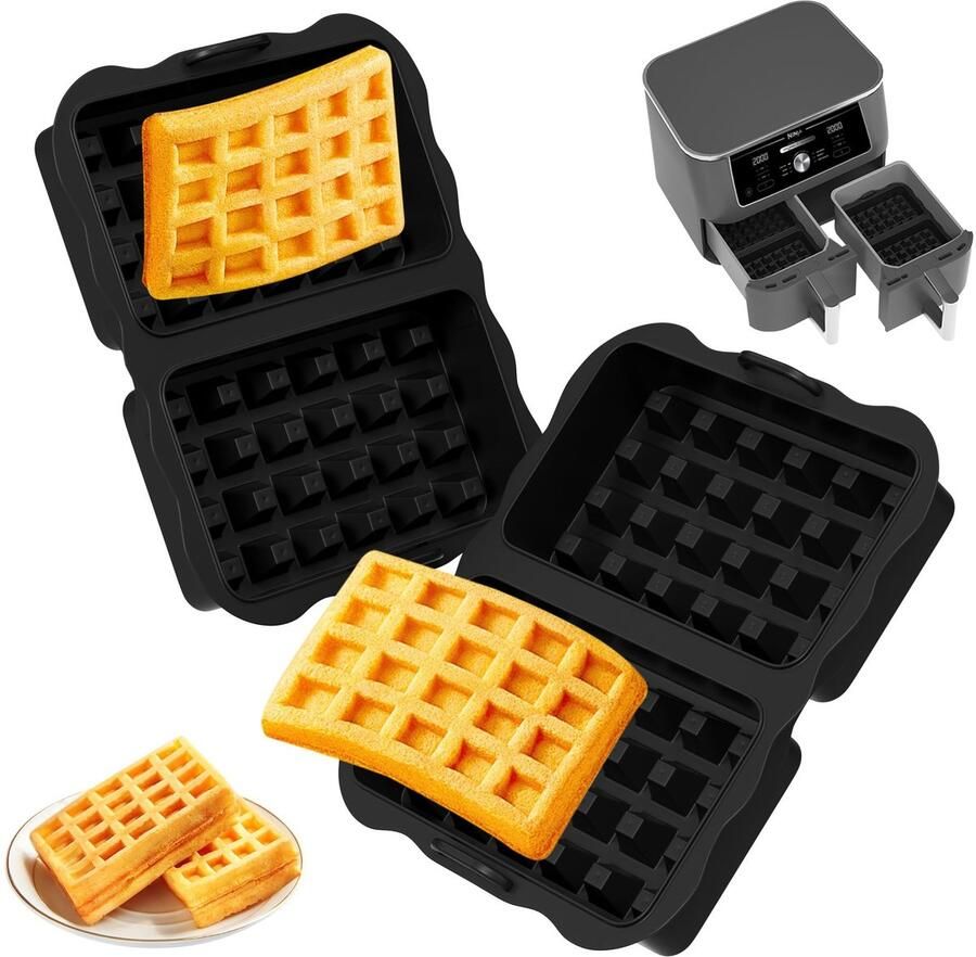 SolidKeus Set van 2 Wafel Inserts voor Airfryer