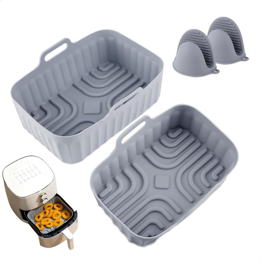 SolidKeus Set van 4 Silicone Mallen voor Air Fryer