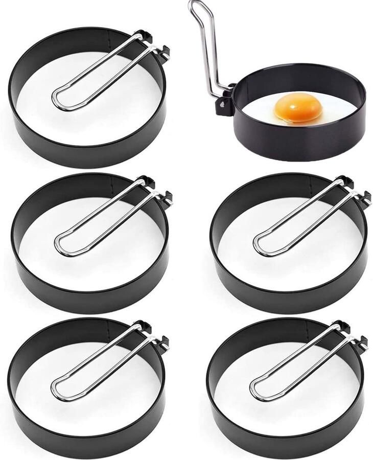 SolidKeus Set van 6 RVS Omeletvormen voor Perfecte Eieren