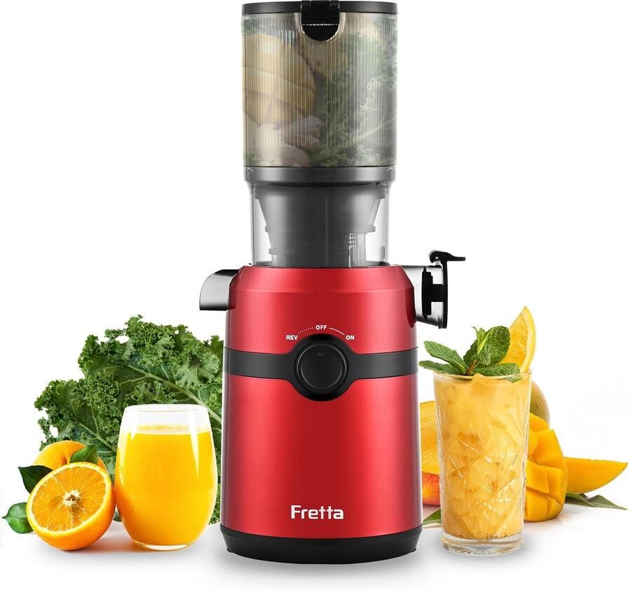 SolidKeus Slow Juicer met 1L Capaciteit en 108 mm Opening voor Fruit en Groente