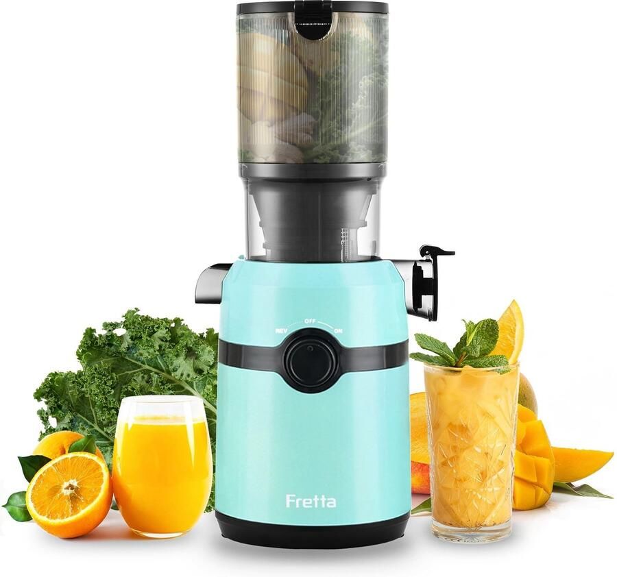 SolidKeus Slow Juicer met 1L Capaciteit en 108 mm Opening voor Fruit en Groenten