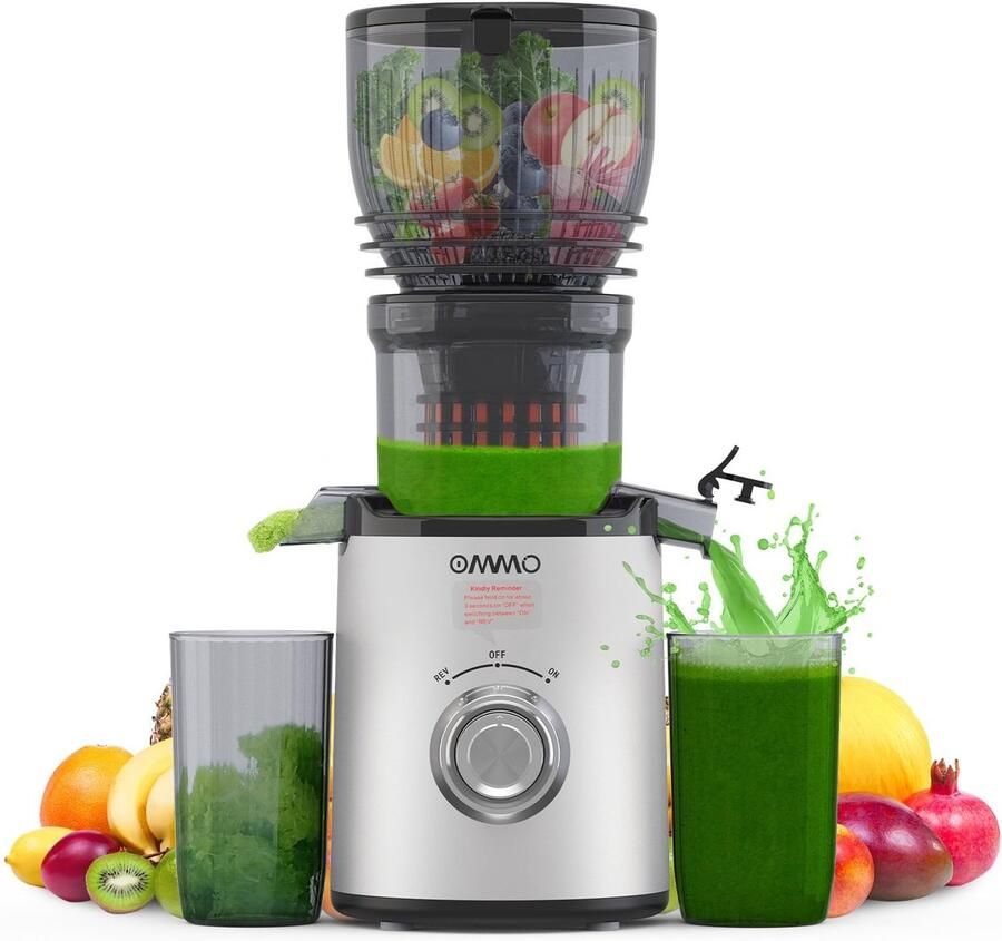 SolidKeus Slow Juicer voor Fruit en Groenten met 148mm Voedingstuit