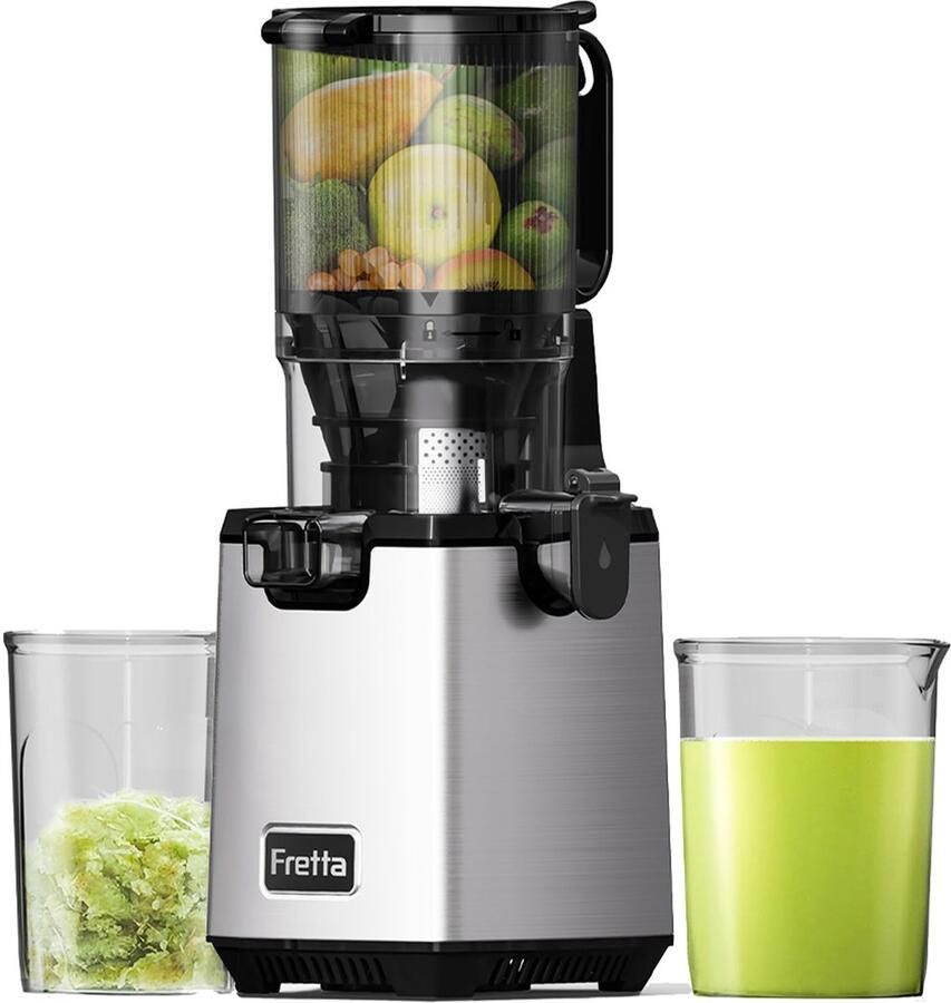 SolidKeus Slow Juicer voor Fruit en Groenten met 250 W Vermogen en 130 mm Opening