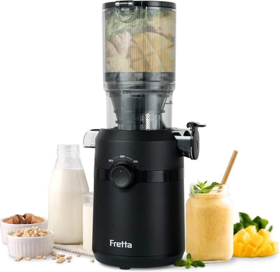 SolidKeus Slow-Masticating Juicer met 1L Capaciteit en 108 mm Opening voor Volle Groenten en Fruit
