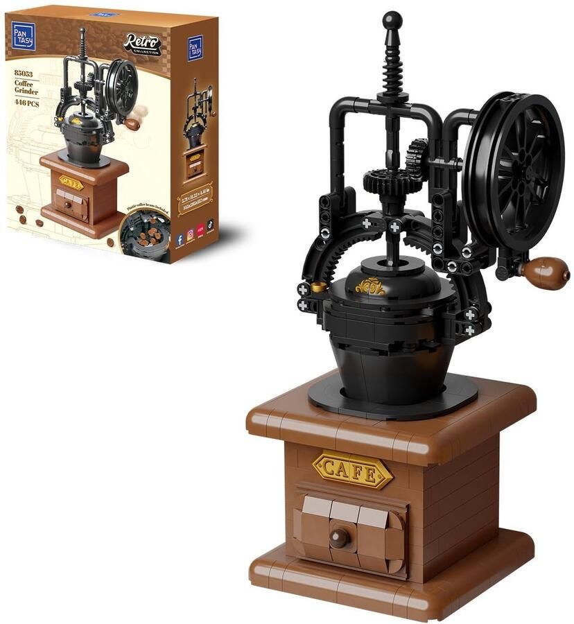 SolidKeus Vintage Koffiemolen Bouwset met Handvat en Verstelbare Gears