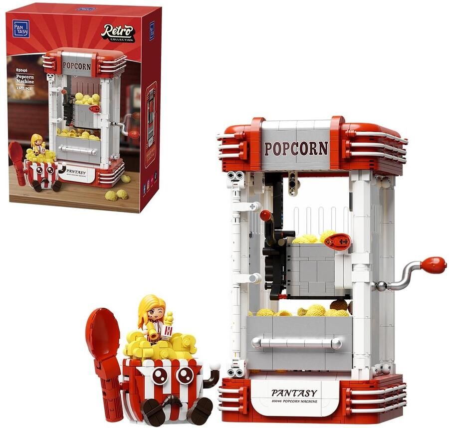 SolidKeus Vintage Popcorn Machine Bouwset met Realistische Elementen