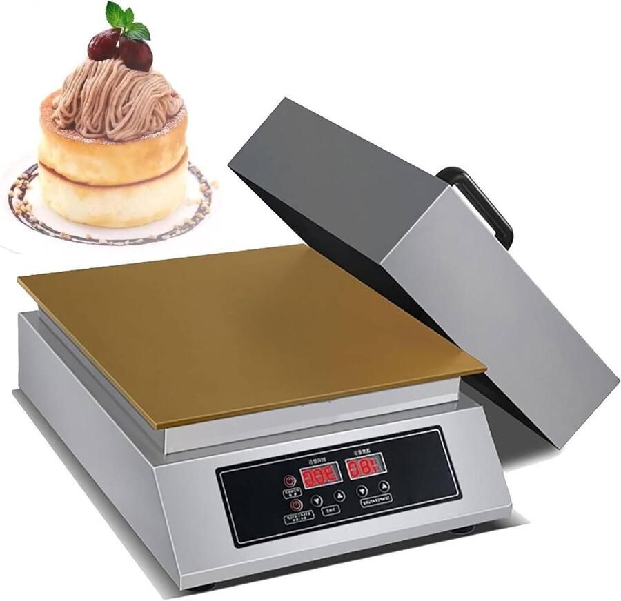 Soufflé Maker Pancake Maker Dorayaki Desserts Maken Koperen Plaat 70x45x15 cm Zilver