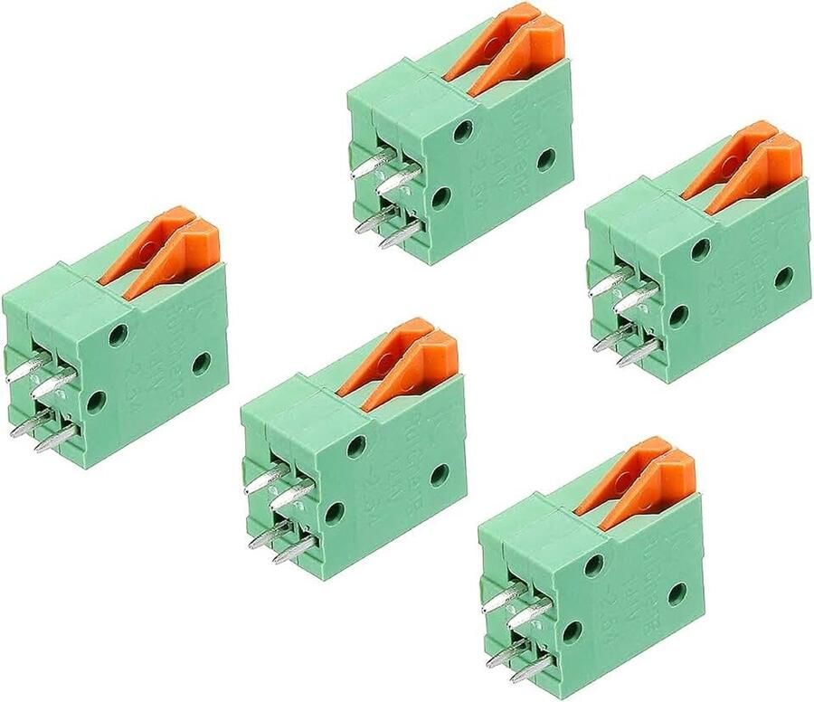 Sourcing map PCB-klemblok KF141 V 150 V 2 A 2 54 mm 2 posities voor PCB elektronica computer 5 stuks